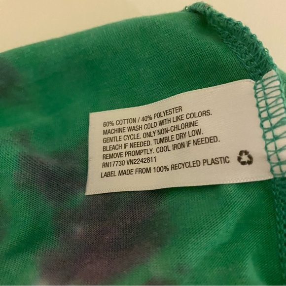 Original Use Small Green Purple Tie Dye Short Sleeve T-Shirt - Picture 8 of 11